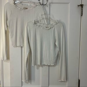 GB white long sleeve tight fitting top